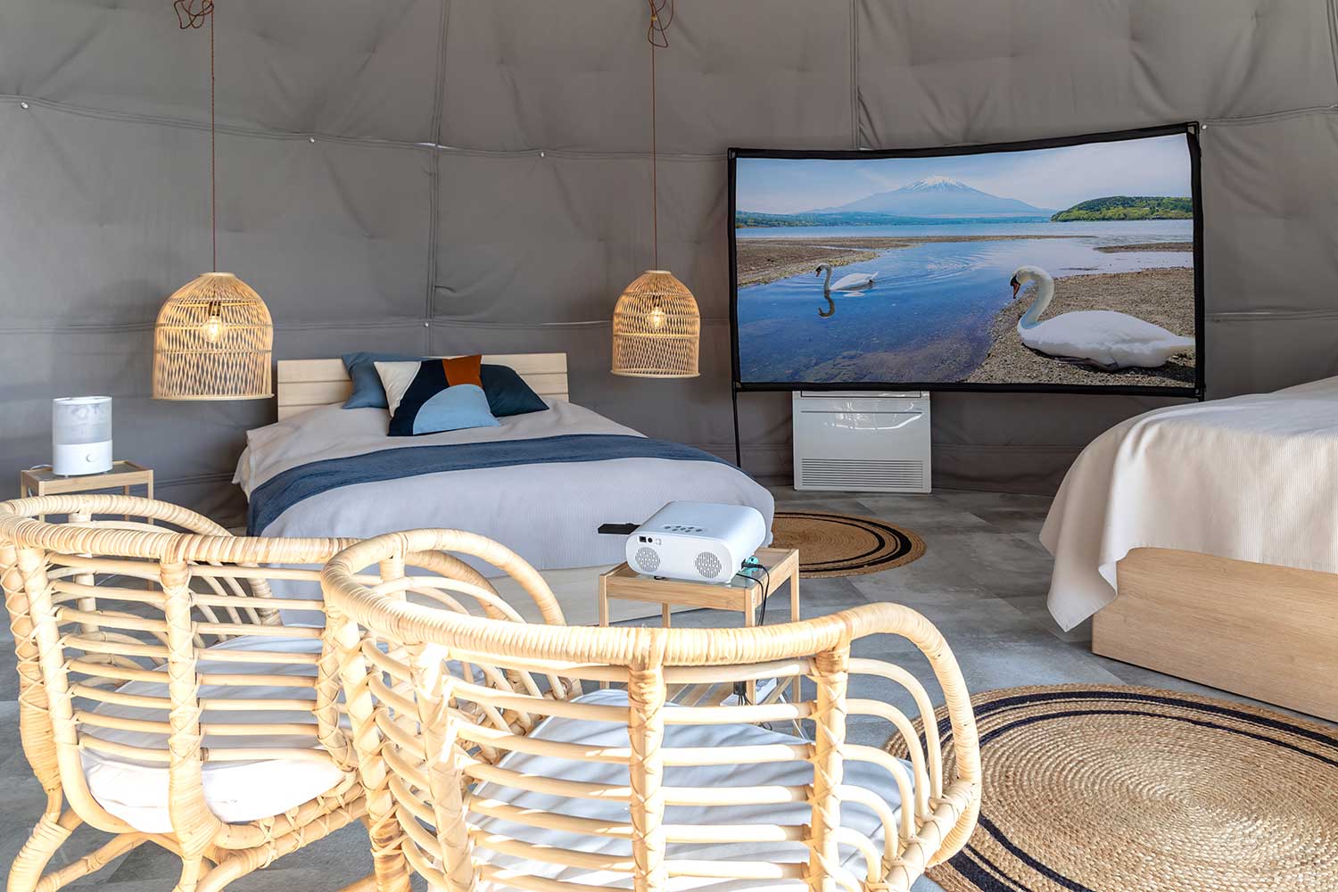All Rooms Equipped with 100-Inch Dome Theater